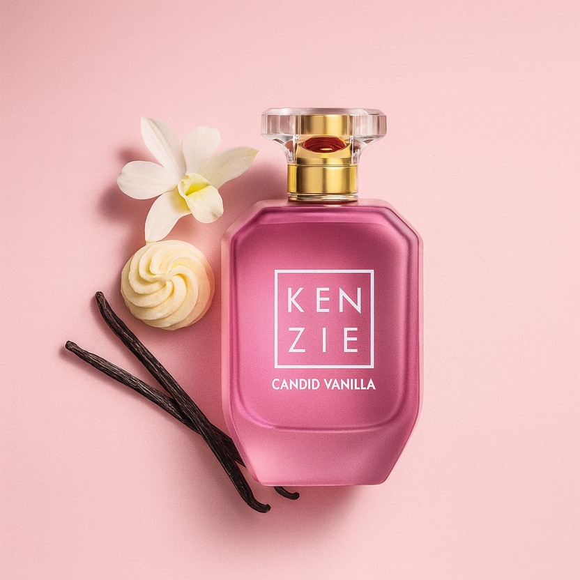 Eau de parfum : Kenzie Candid Vanilla Parfum de Luxe en Flacon Violet pour une Fragrance Élégante et Raffinée