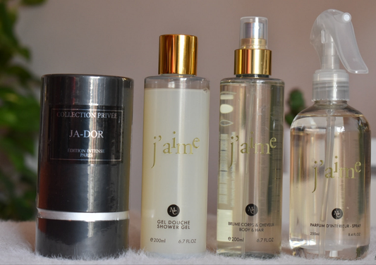 Coffret #4 : Parfum + Brume + Gel douche + spray d'ambiance _ JA-DOR