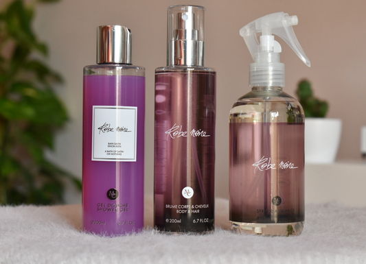 Trio: Brume + Gel douche + Spray d'ambiance _ Robe noire