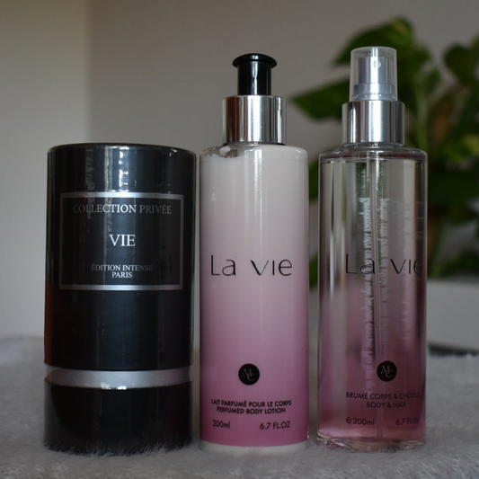 Trio: Parfum + Lait corporel + Brume _ La vie est Belle