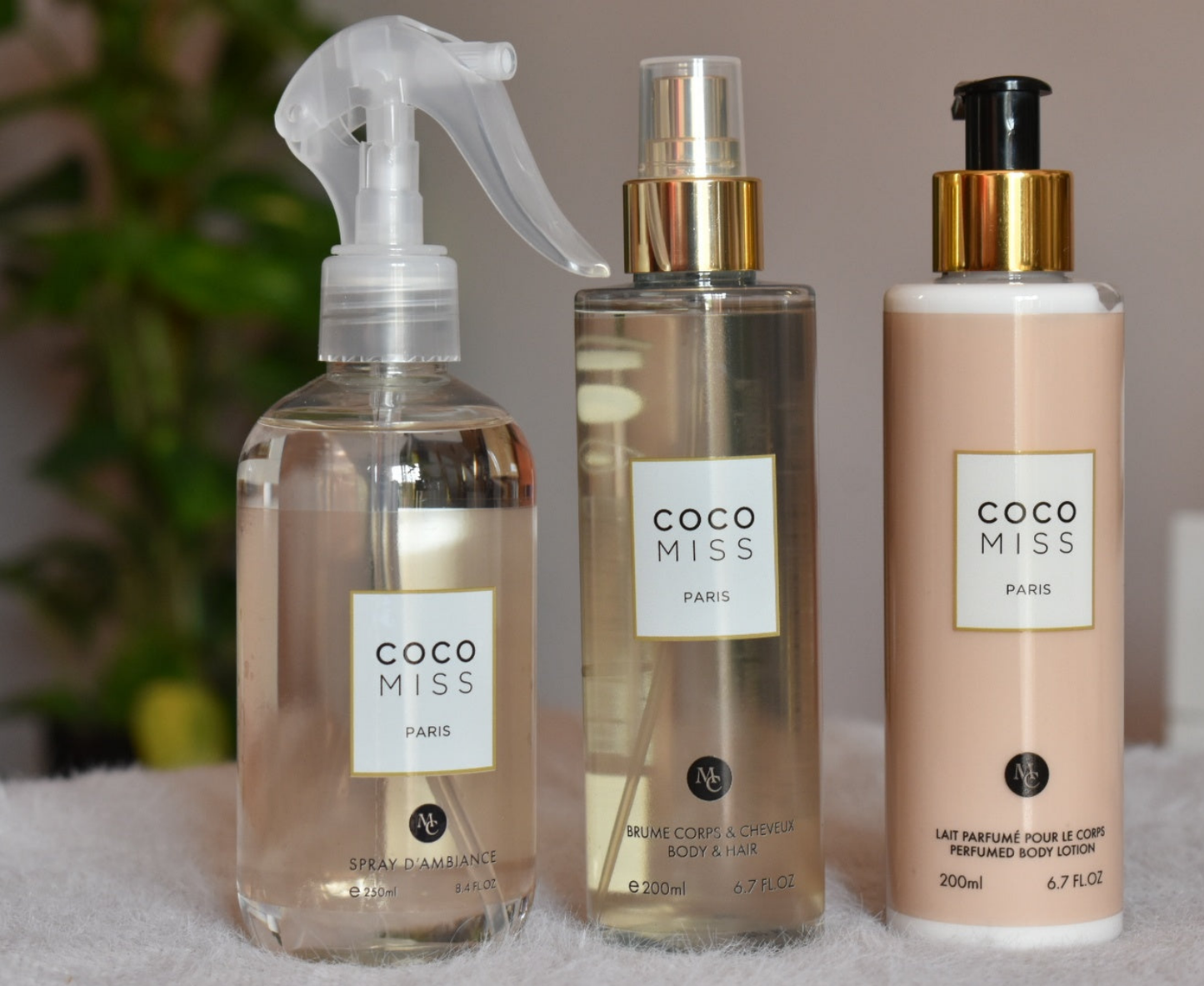 Trio: Brume + Lait pour le corps + Spray d'ambiance _ Coco Miss