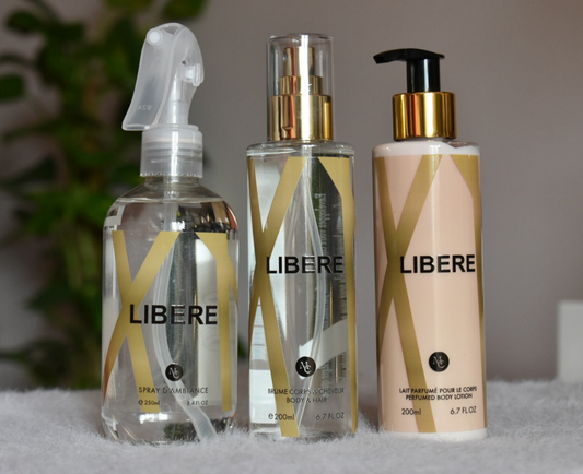 Trio: Brume + Lait pour le corps + Spray d'ambiance _ Libere