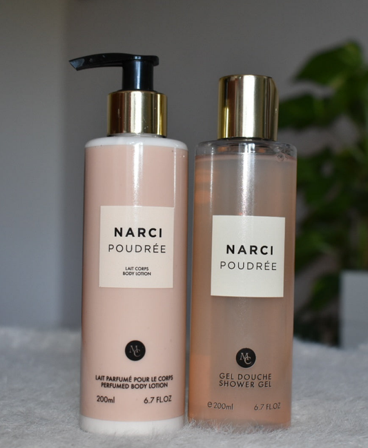 Duo : Gel douche & Lait pour le corps _ Narci poudrée