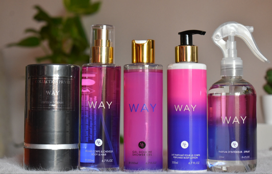 Coffret #5: Parfum+ Brume + Gel douche + Lait pour le corps + spray d'ambiance _ Way